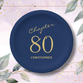 第80誕生日ブルー金ゴールド第80章 ペーパープレート