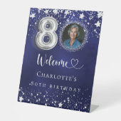 第80誕生日ブルー・シルバー・スターズ写真歓迎 台座サイン (正面)