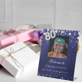 第80誕生日ブルー・シルバー・スターズ写真歓迎 台座サイン