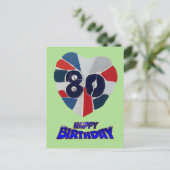 第80誕生日モザイク絵葉書 ポストカード (スタンド正面)