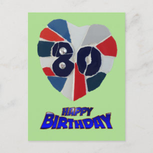 第80誕生日モザイク絵葉書 ポストカード