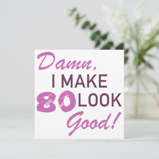 第80誕生日ユーモア カード (スタンド正面)