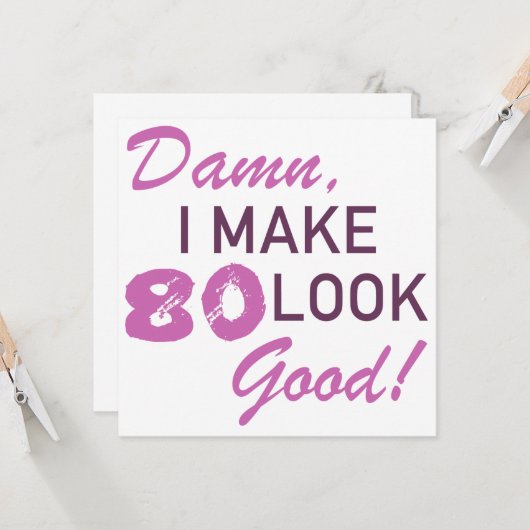 第80誕生日ユーモア カード (正面/裏面インサイチュ)