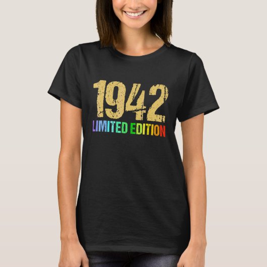 第80誕生日レディースメンズ80年1942 Tシャツ (正面)