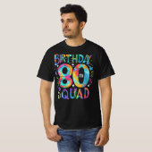 第80誕生日分隊絞り染めマッカラフルチング Tシャツ (正面フル)
