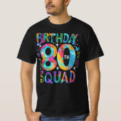 第80誕生日分隊絞り染めマッカラフルチング Tシャツ (正面)