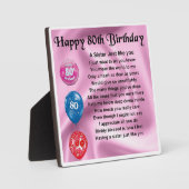 第80誕生日姉妹詩プラーク フォトプラーク (正面)