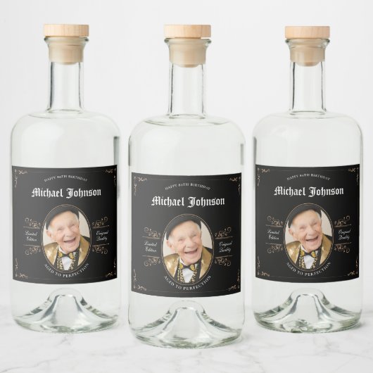 第80誕生日完全版ヴィンテージ リキュールボトルラベル (ボトル)