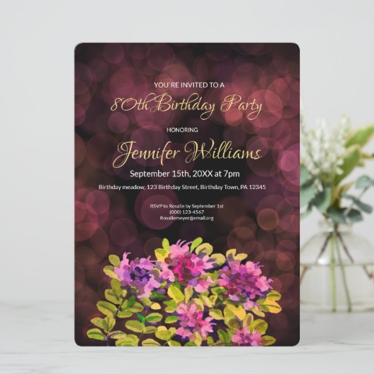 第80誕生日招待時間 招待状 (スタンド正面)