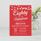 第80誕生日招待状レッドファバウス 招待状 (スタンド正面)