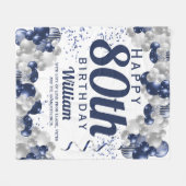 第80誕生日海軍バルーン フリースブランケット (正面(横))