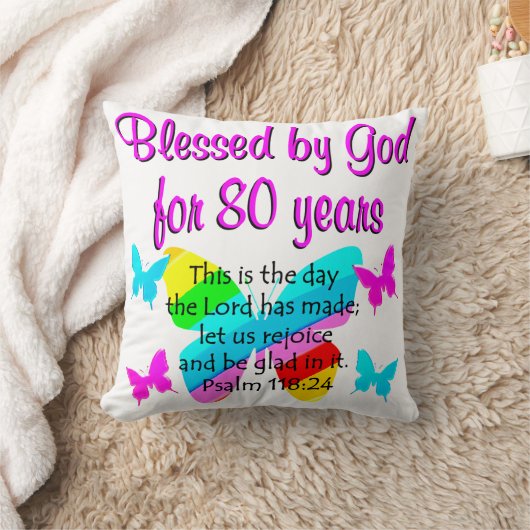 第80誕生日祈りの言葉 クッション (ブランケット)