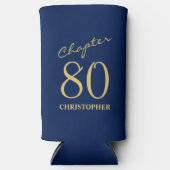 第80誕生日第80章青金ゴールド スリム缶クーラー (正面)