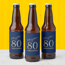 第80誕生日第80章青金ゴールド ビールラベル
