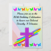 第80誕生日紫十字招待状 招待状 (正面)