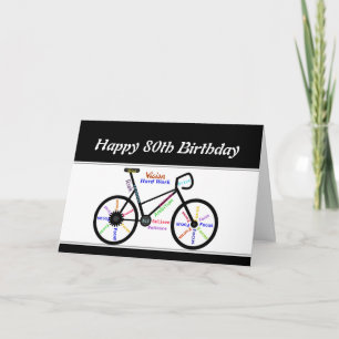 第80誕生日自転車やる気を起こさせるサイクリング カード