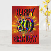 第80誕生日花火 カード (黄色い花)