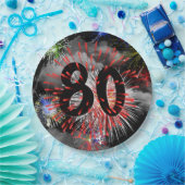 第80誕生日花火inクラウド紙プレート ペーパープレート (パーティー)