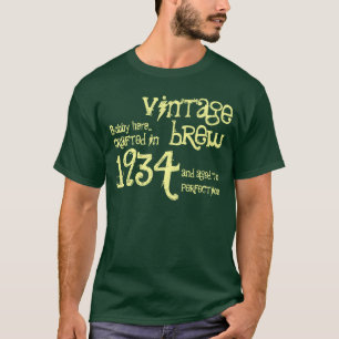 第80誕生日1934年または年のヴィンテージの緑のクリーム Tシャツ