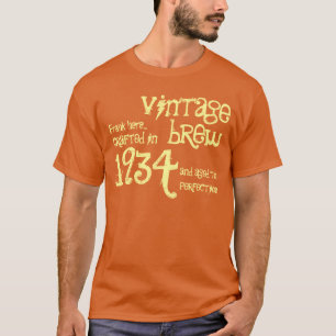 第80誕生日1934年または年のヴィンテージOrangeCream Tシャツ