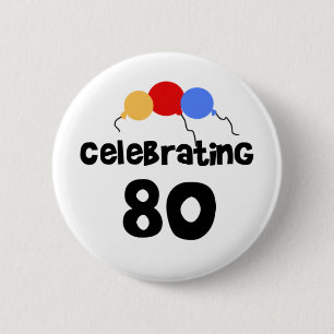 第80誕生日80 80の祝います 缶バッジ