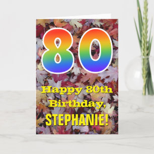 第80誕生日; 素朴な紅葉; 虹"80" カード