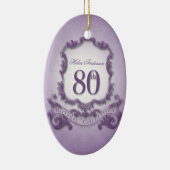 第80誕生祝いのパーソナライズなオーナメント セラミックオーナメント (右)