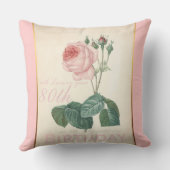 第80誕生祝いのヴィンテージのばら色の枕 クッション (裏面)