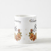 第80銅のバラが付いている誕生日プレゼントのマグ、 コーヒーマグカップ (中央)