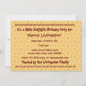 第80驚きの誕生日の金ゴールドの花火の星 招待状 (裏面)