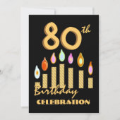 第80 -第89誕生会の金ゴールドはテンプレートの良否を明りにすかして調べます 招待状 (正面)