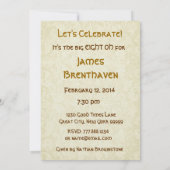 第80 -第89誕生会の金ゴールドはテンプレートの良否を明りにすかして調べます 招待状 (裏面)