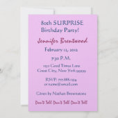 第80 -第89驚きの誕生日のパーティの招待状 招待状 (裏面)