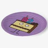 第82お誕生日ケーキ(ろうそくあり) ペーパープレート (アングル)