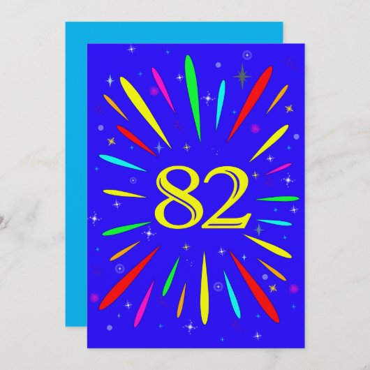 第82回バースデーパーティーへの招待の爆発 招待状 (正面/裏面)