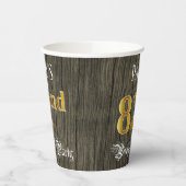 第82回バースデーパーティー – フェイク金ゴールド&ウッドフェイクルックス 紙コップ (左)