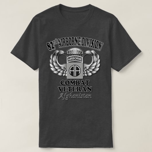 第82回戦闘退役軍人アフガニスタン Tシャツ (デザイン正面)