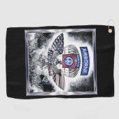 第82回空挺師団の爆発デザイン ゴルフタオル (横)