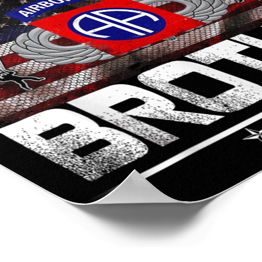 第82回誇りを持った空挺空挺部隊ブラザー米国州旗 – ポスター (角)