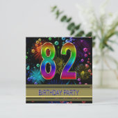 第82回誕生日パーティー招待(バブル付き) 招待状 (スタンド正面)