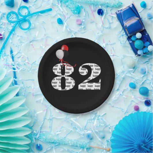 第82回誕生日パーティー風船 ペーパープレート (パーティー)