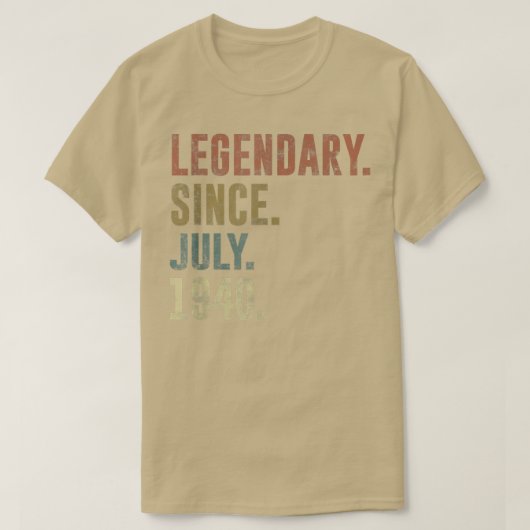 第82回誕生日ヴィンテージ1940年7月以来の伝説 Tシャツ (デザイン正面)