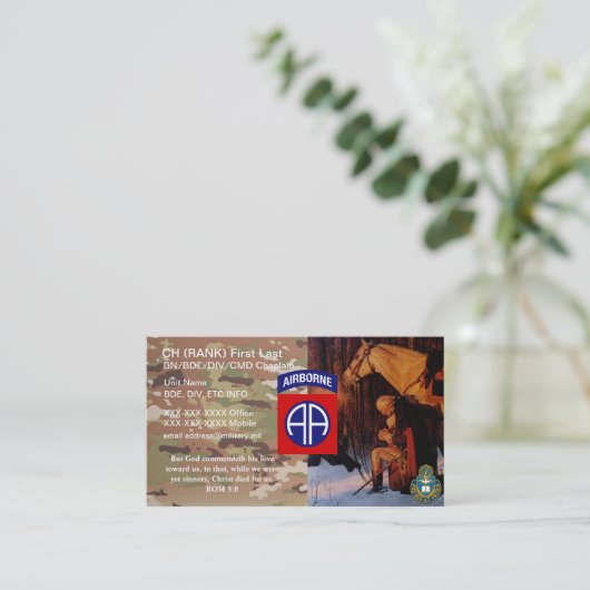 第82広告の牧師の名刺 名刺 (スタンド正面)