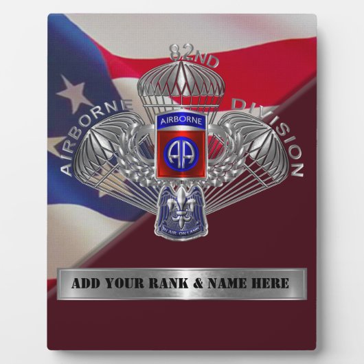 第82期空挺師団プラーク フォトプラーク (正面)