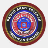 第82期空挺師団誇りを持った退役軍人 ラウンドシール (正面)