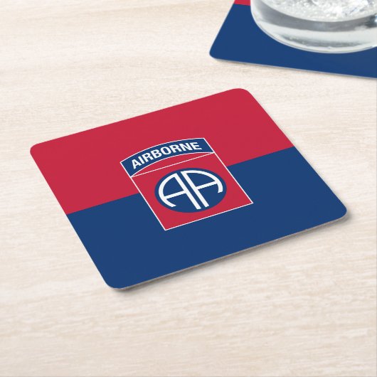 第82期空挺師団軍隊退役軍人 スクエアペーパーコースター (アングル)