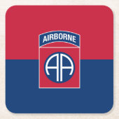 第82期空挺師団軍隊退役軍人 スクエアペーパーコースター (正面)