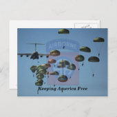 第82機上空砦ブラッグ退役軍人ベットパッチ ポストカード (正面/裏面)