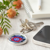 第82機上部門パッチ退役軍人ベットキーチェーン キーホルダー (側面)