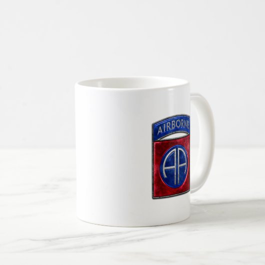 第82空挺型ジャンプマスターホワイトコーヒーマグ コーヒーマグカップ (正面右)